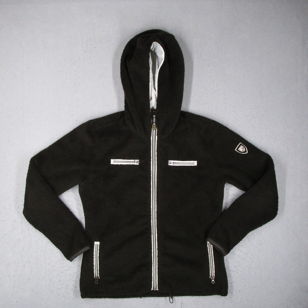 Kuhl Womens Fleece Full Zip Hoodie Jacket Gray High Pile Sherpa Large L 16F